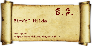 Biró Hilda névjegykártya